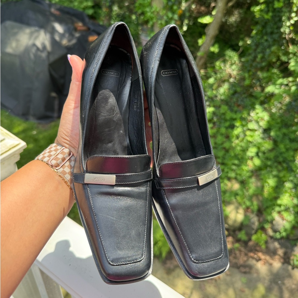 Coach Black Leather Heels
